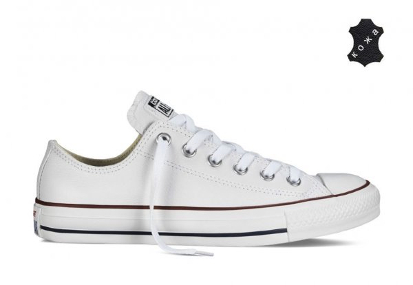 Кожаные кеды Converse Chuck Taylor All Star низкие белые 132173