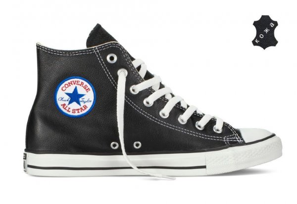Кожаные кеды Converse Chuck Taylor All Star высокие черные