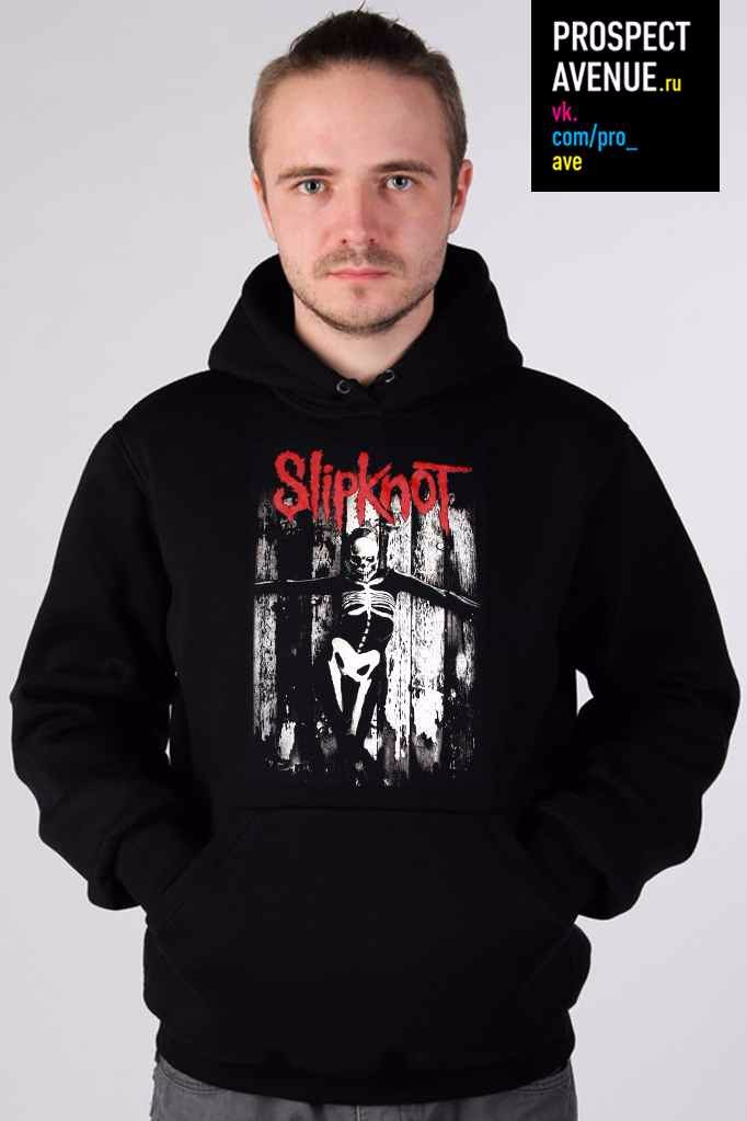 Мужская толстовка «Slipknot скелет»