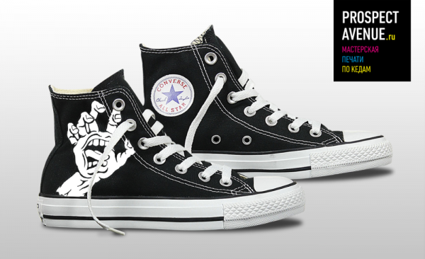 Черные кеды Converse «Рот на ладони»