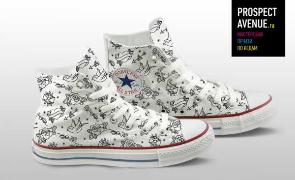 Кеды Converse «Сердца и розы»