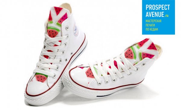 Кеды Converse «С принтом на языках: Дольки арбуза»