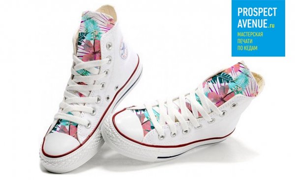 Кеды Converse «С розовыми цветами на языке»