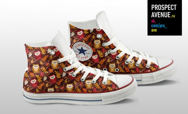 Кеды Converse «Совушки паттерн»