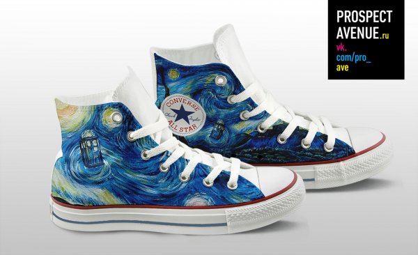Кеды Converse «Летящая ТАРДИС Ван Гога»