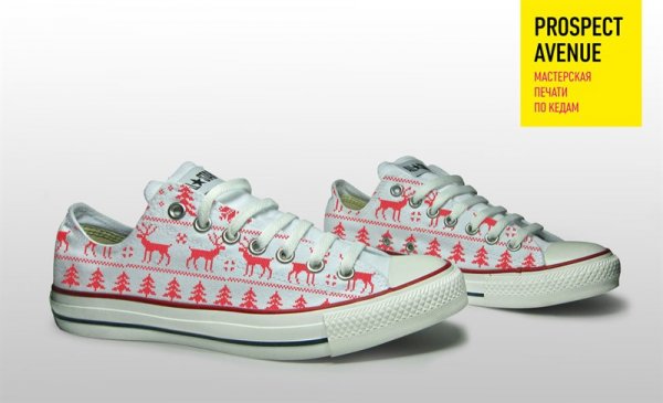 Низкие кеды Converse «Узор с оленями»