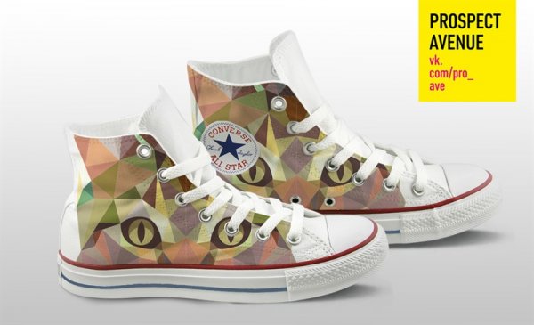 Кеды Converse «Треугольники: Кот»
