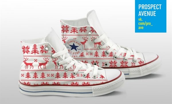 Кеды Converse «Узор северные олени»