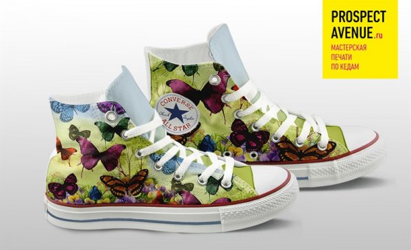 Кеды Converse «Бабочки в летнем пейзаже»