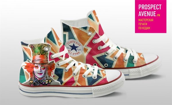 Кеды Converse «Безумный Шляпник Джонни Депп»