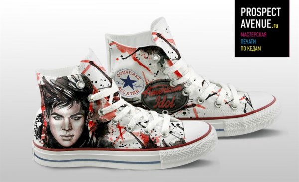 Кеды Converse «Adam Lambert American Idol red»