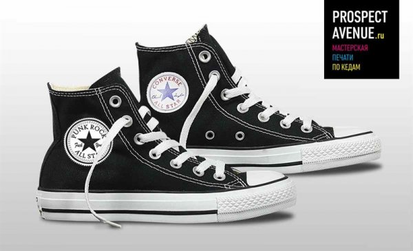 Черные кеды Converse «Punk-rock All stars»