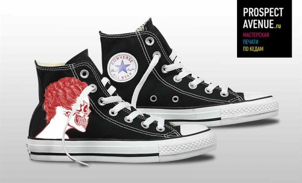 Черные кеды Converse «Девушка Смерть»