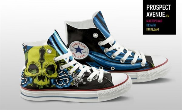 Кеды Converse «Череп с замочной скважиной»