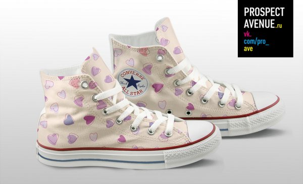 Кеды Converse «Узор Hearts»