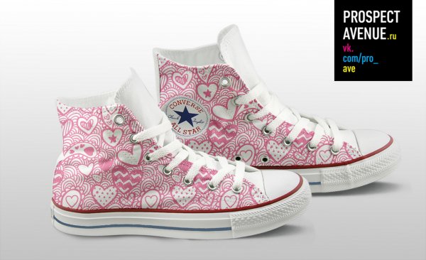 Кеды Converse «Сердечки»