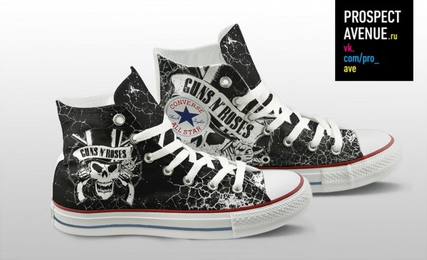 Кеды Converse «Guns and Roses Tophat»