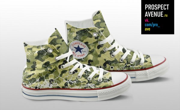 Кеды Converse «Камуфляж с трещинами»