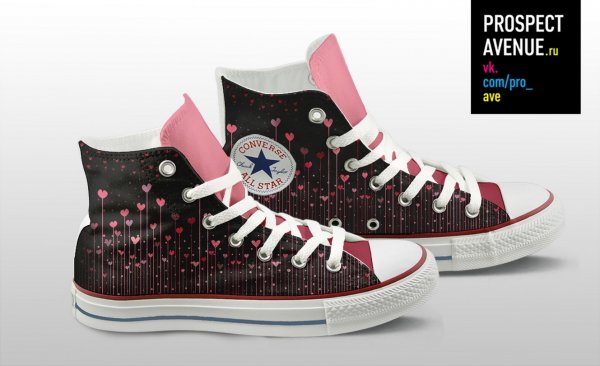 Кеды Converse «Сердечки на стебельках»