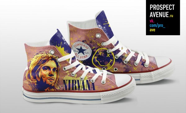 Кеды Converse «Яркие с Куртом Кобейном»