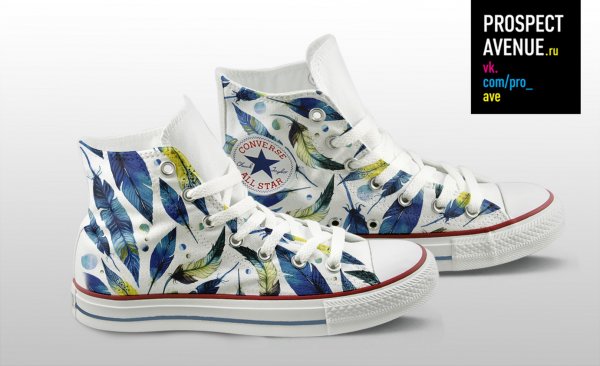 Кеды Converse «Перья синей птицы»