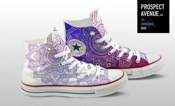 Кеды Converse «Мандалы с цветами»
