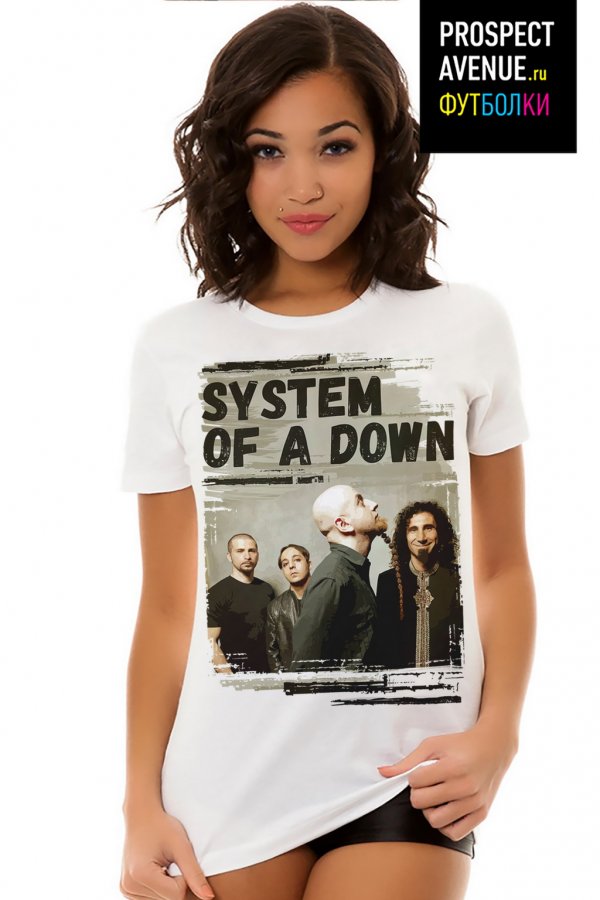 Женская футболка «Участники группы System Of A Down»