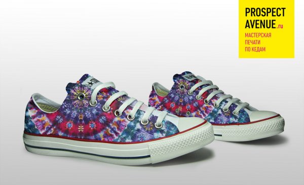 Низкие кеды Converse «Tie Dye круги»