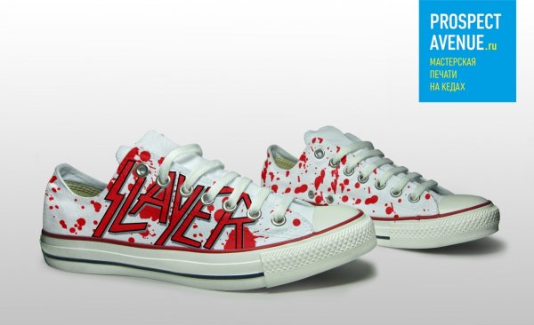 Низкие кеды PROSPECT AVENUE «Slayer красные брызги»
